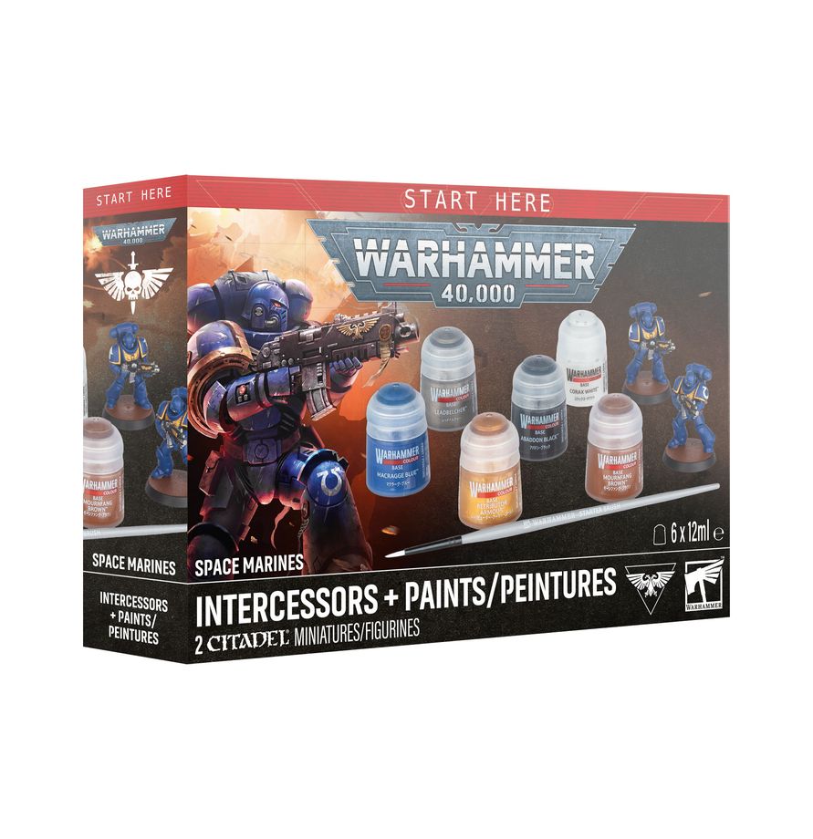 (Preorder) Warhammer 40K - Space Marines: Intercessors + Paints