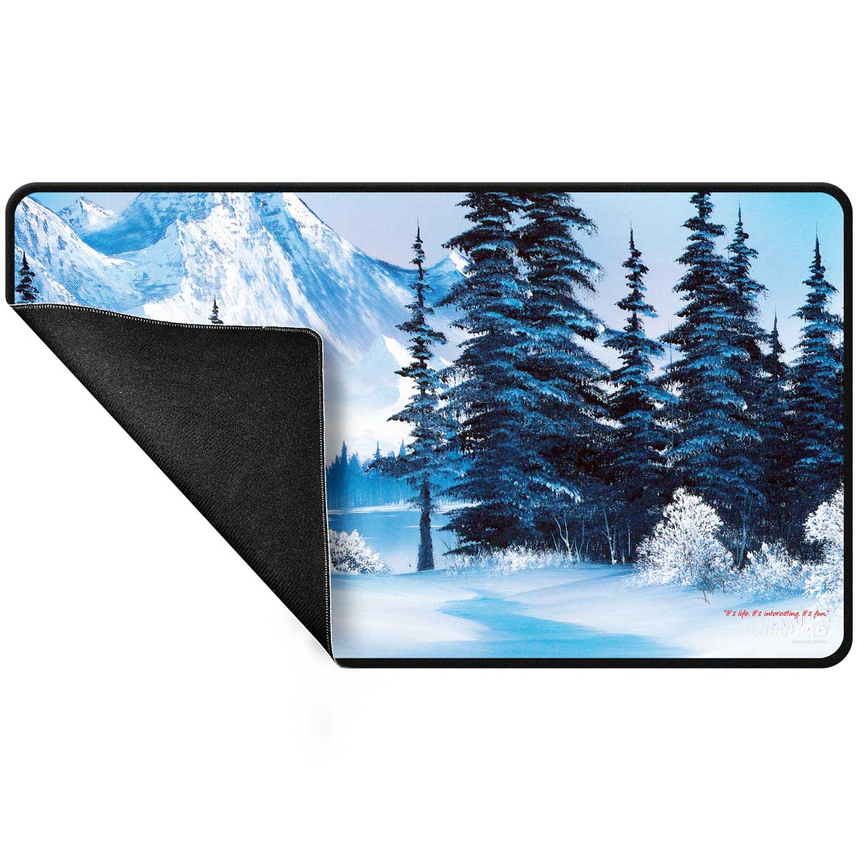 UP Playmat- Bob Ross Winter Paradis Black Stitched