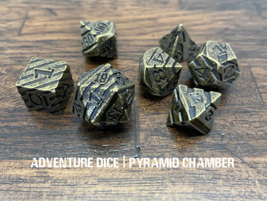 Pyramid Chamber metal dice set