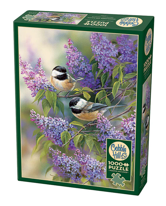 Chickadees and Lilacs - 1000pc Puzzle