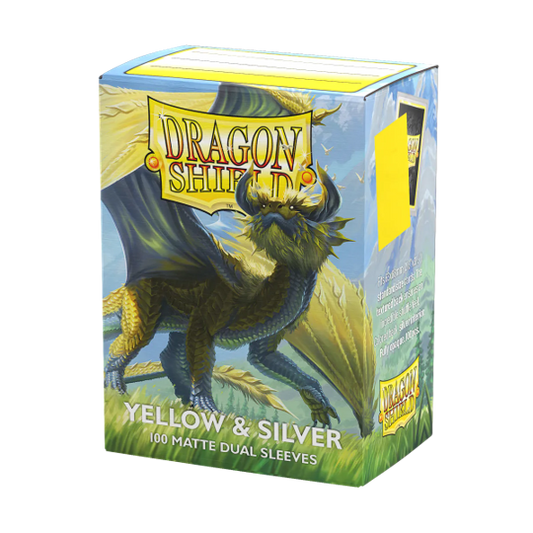 Dragon Shield Sleeves Dual Matte Yellow & Silver 100CT