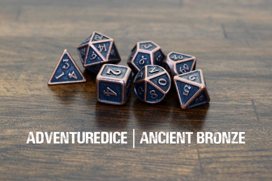 Ancient Bronze metal dice set
