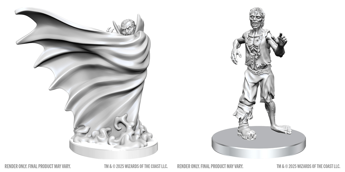 DND Unpainted Minis WV28 Classic Vampire and Classic Zombie