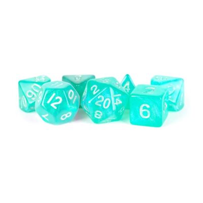 Dice: Acrylic 16mm 7pc Set: Stardust Turquoise