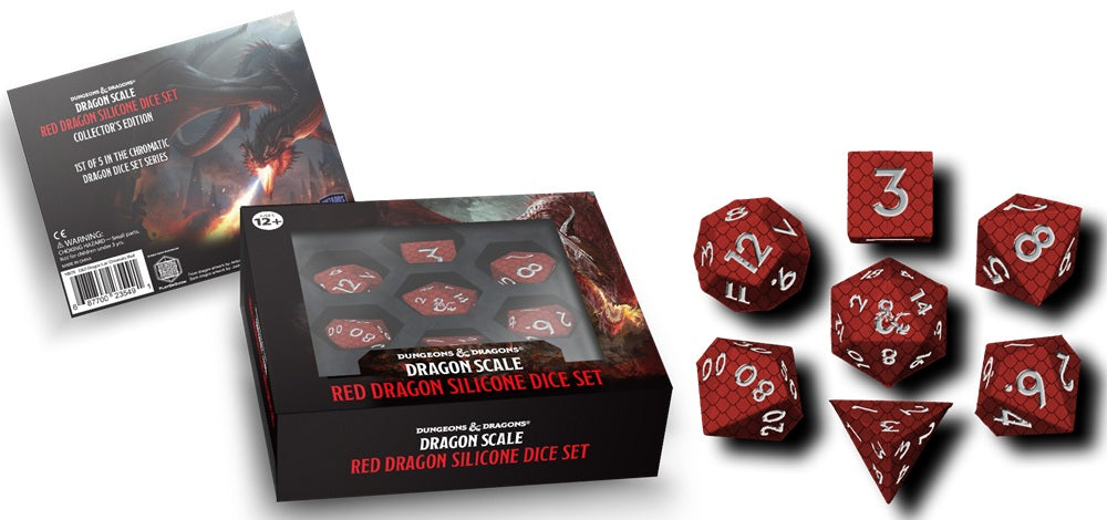 Silicone 7 Dice Set: Dragon Scale - Red