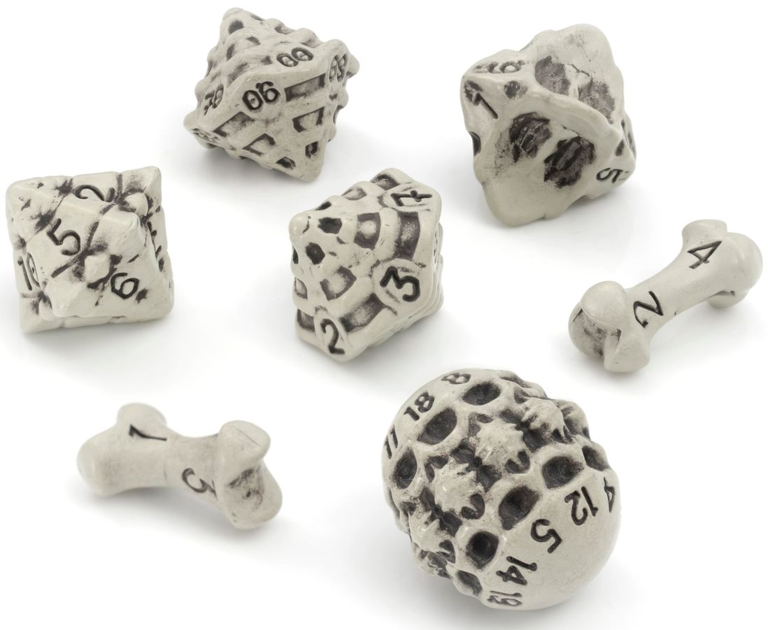 7-Die Set Skull & Bone Cleaned Bone White