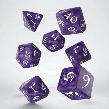 Classic RPG Dice Set- Lavender/White