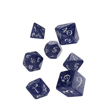 Classic RPG Dice Set- Cobalt/White