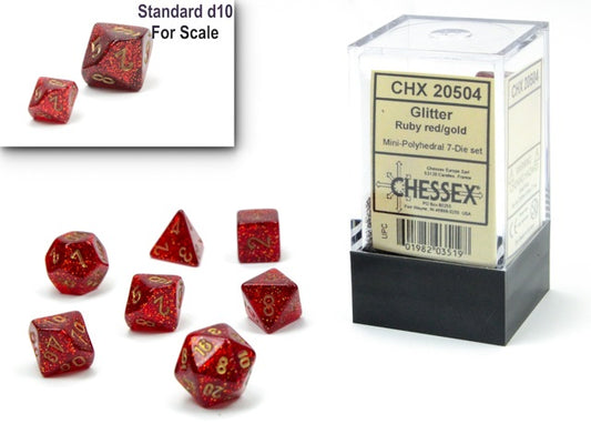 Glitter: Ruby Red/Gold 7Pc - Mini