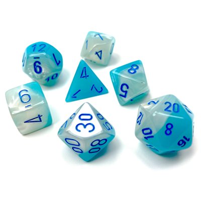 Gemini: 7Pc Pearl Turquoise-White/blue