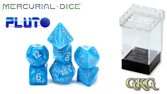 Mercurial Dice: 7Pc Pluto - Burney's Brilliant Blue/Silver
