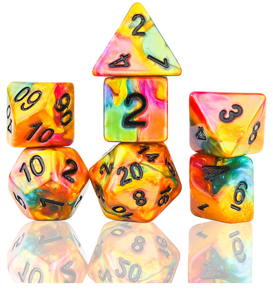 SD Celestial- Rainbow Gold Dice Set