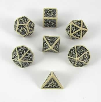 Celtic Dice Set - Beige/Black