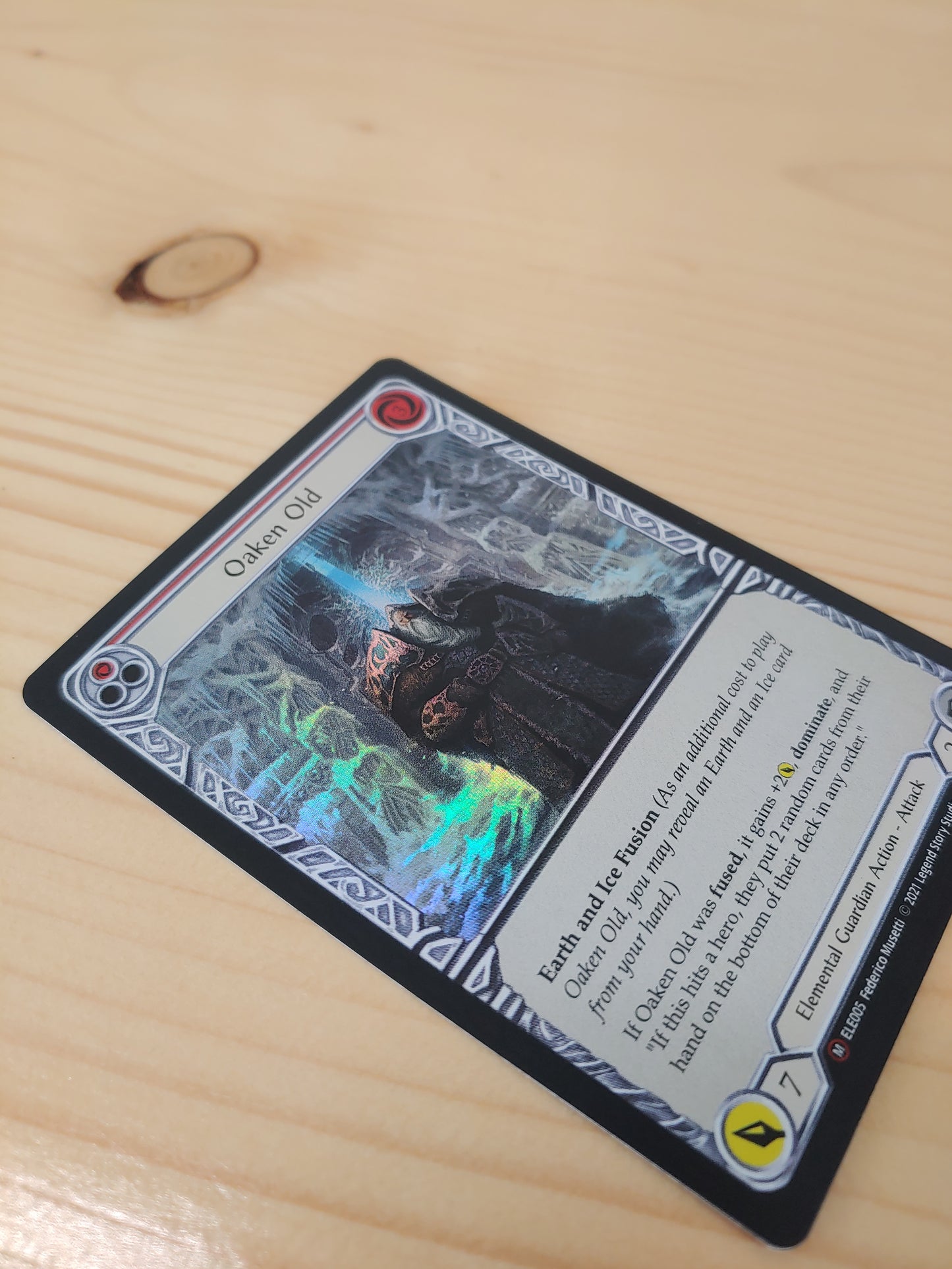 Flesh and Blood - Single card- Oaken Old- Unlimited Edition- Rainbow Foil- NM