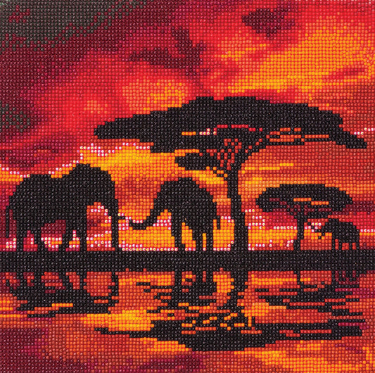 Crystal Art Kit (Medium)- Elephant Silhouette
