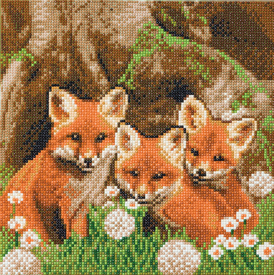 Crystal Art Kit (Medium)- Fox Cubs