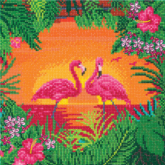 Crystal Art Kit (Medium)- Fancy Flamingoes