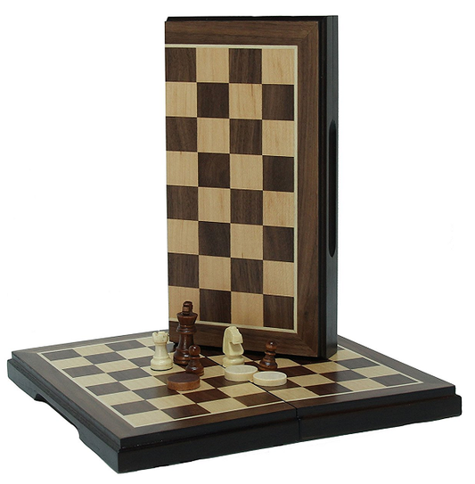 Chess and Checkers Set- 8" Magnetic Folding Board