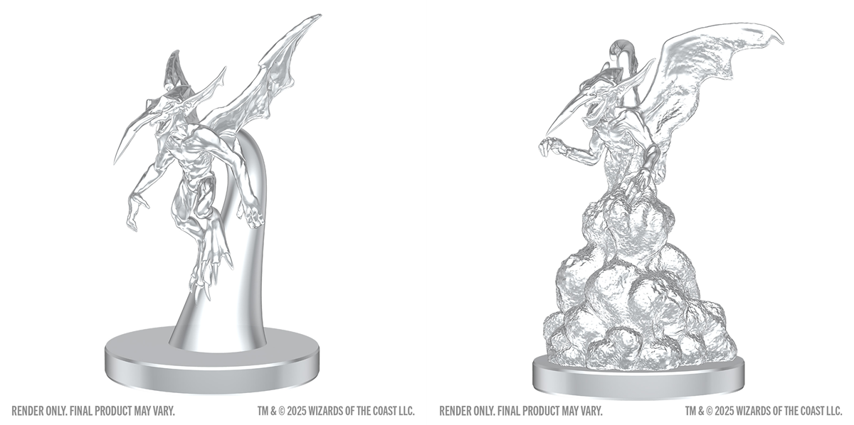 DND Unpainted Minis WV28 Ice Mephit and Dust Mephit