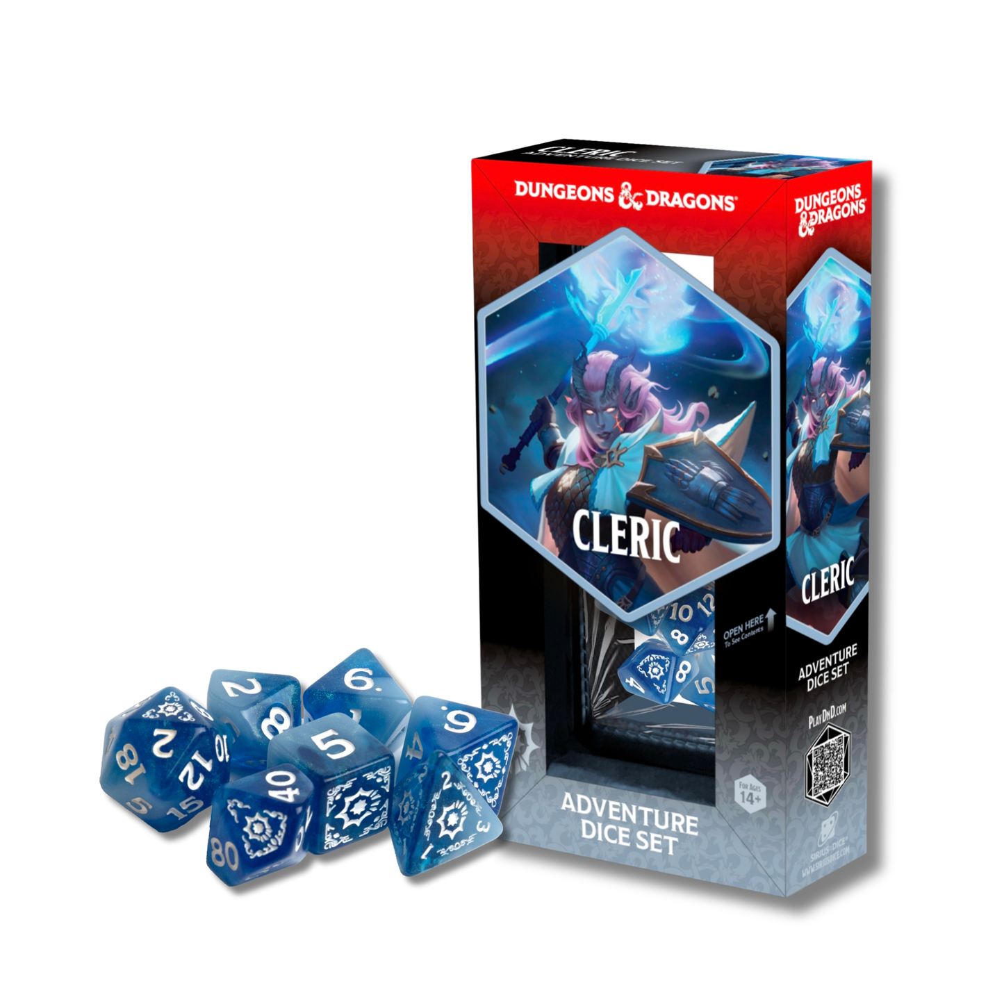 DND Adventure Dice Cleric: White/Blue