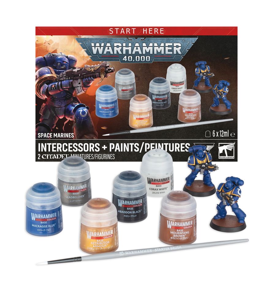 (Preorder) Warhammer 40K - Space Marines: Intercessors + Paints