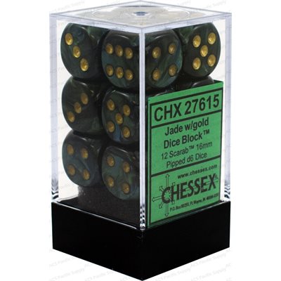 Scarab: 12D6 Scarab Jade/Gold