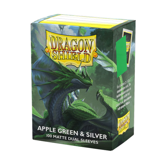 Dragon Shield Sleeves Dual Matte Apple Green & Silver 100CT