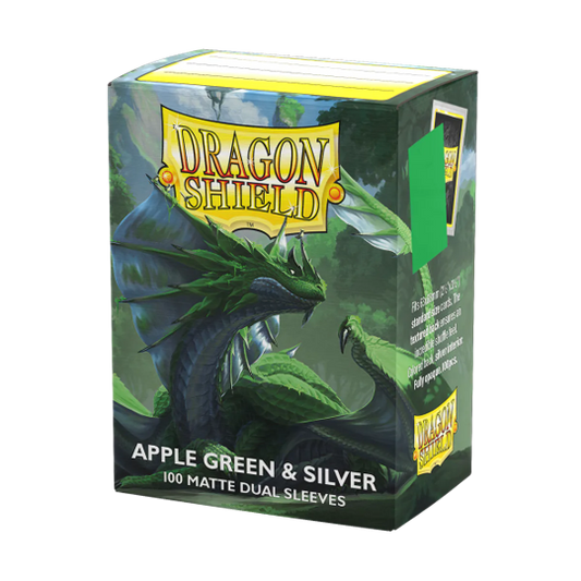 Dragon Shield Sleeves Dual Matte Apple Green & Silver 100CT