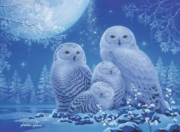 Owls in the Moonlight- 500pc Glow in the Dark Puzzle