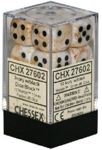 Marble: 12D6 Ivory/Black