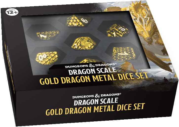Metal Dice: 7 pc: Dragon Scale Gold