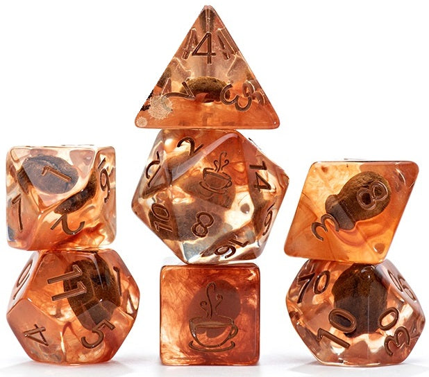 Inclusion Dice: 7Pc Coffee Dice