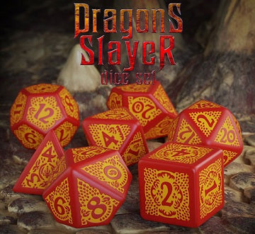 Dragon Slayer Dice Set- Red and Orange
