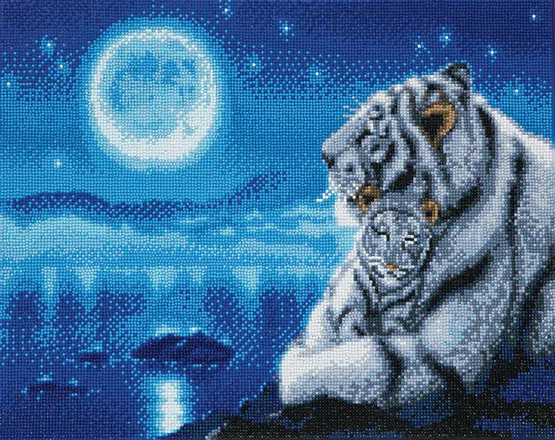 Crystal Art Kit (Large)- Lullaby White Tigers