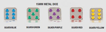 Metal D6 Pair - Silver/Purple