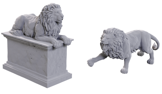 Wizkids Unpainted Minis WV24 Stone Lion/Animated Stone Lion
