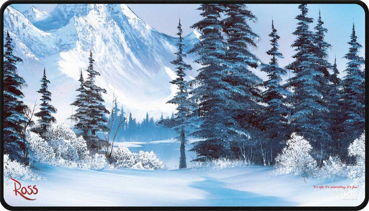 UP Playmat- Bob Ross Winter Paradis Black Stitched