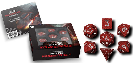 Silicone 7 Dice Set: Dragon Scale - Red
