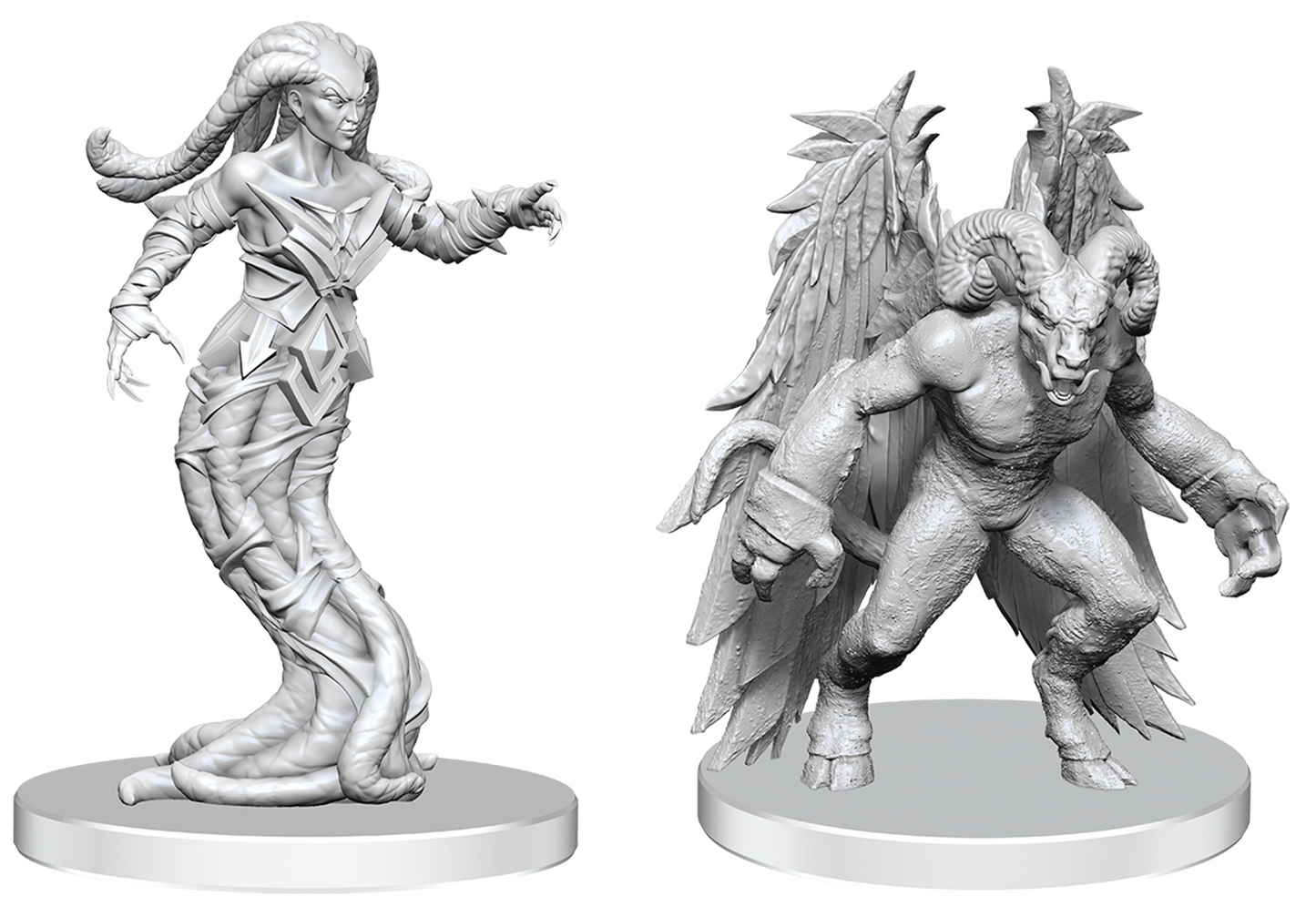 PF Unpainted Miniatures Wave 27: Gylou (Handmaiden Devil) and Ferrugon (Rust Devil)
