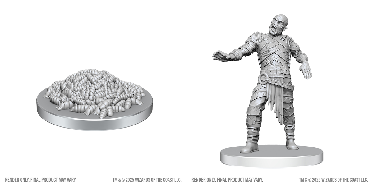 DND Unpainted Minis WV28 Swarm of Rot Grubs and Rot Grub Victim