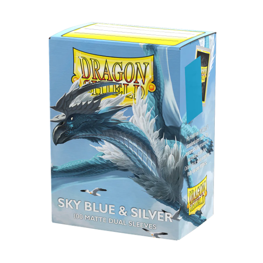 Dragon Shield Sleeves Dual Matte Sky Blue & Silver 100CT