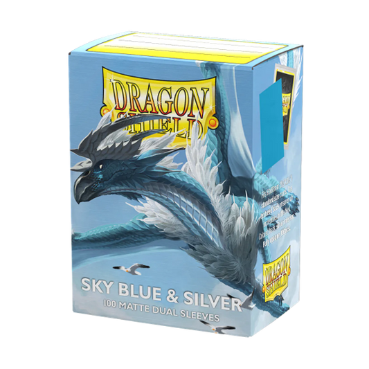 Dragon Shield Sleeves Dual Matte Sky Blue & Silver 100CT