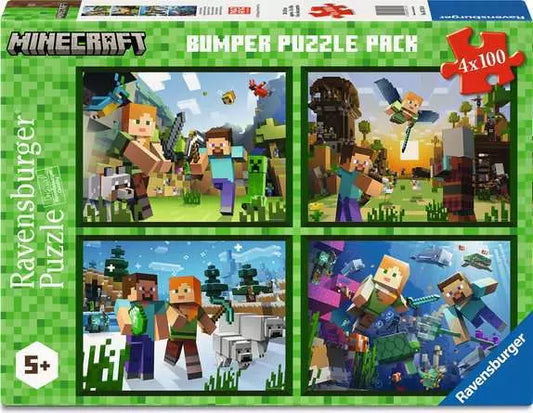 Minecraft Bumper Puzzle Pack - 4x100 pc puzzles