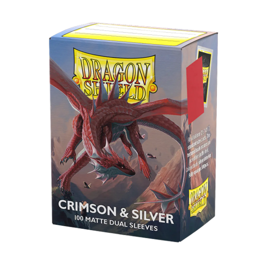 Dragon Shield Sleeves Dual Matte Crimson & Silver 100CT