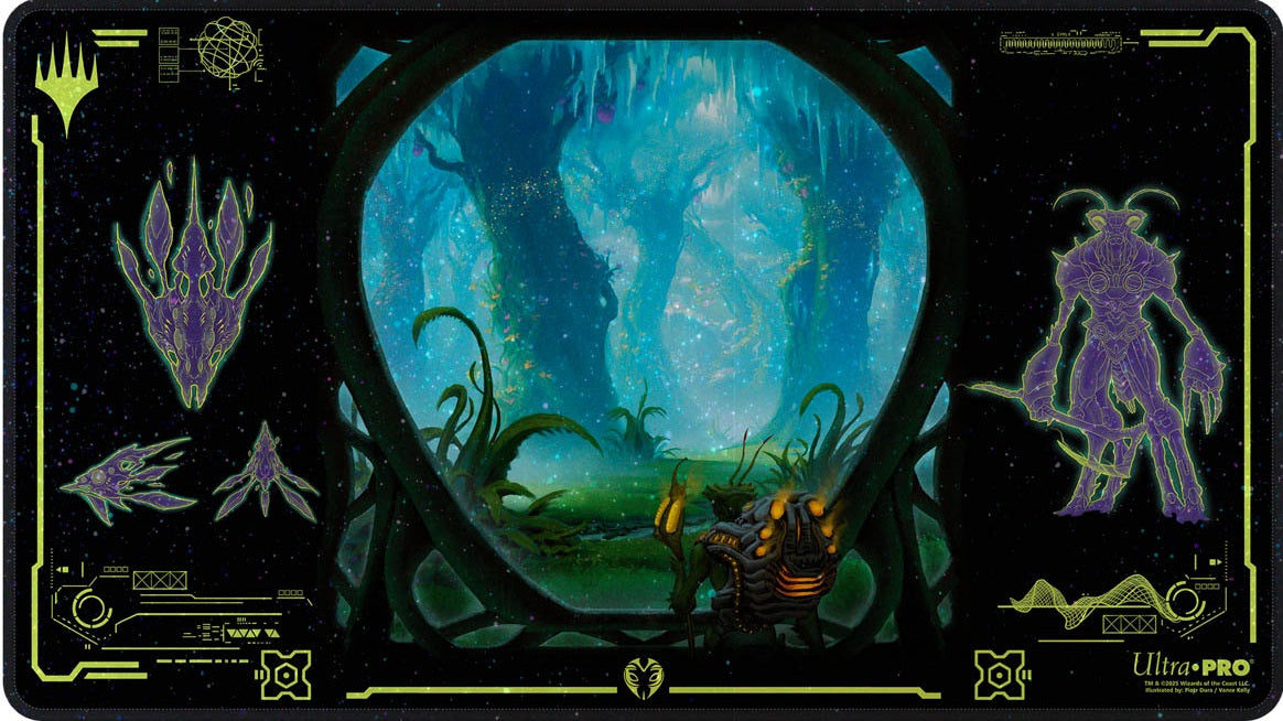 UP Playmat- MTG Edge of Eternities Green Holofoil