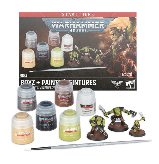 (Preorder) Warhammer 40K - Orks: Boyz + Paints (Paint set)