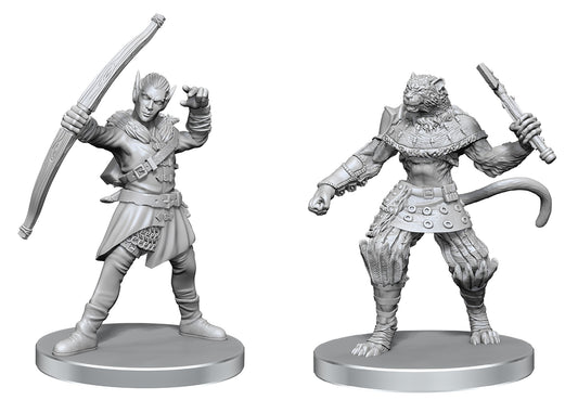 PF Unpainted Minis WV26 Elf Hunter and Catfolk Bandit