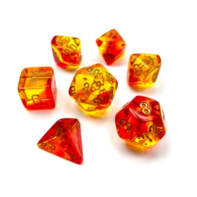 Translucent Gemini: 7Pc Red-Yellow/gold