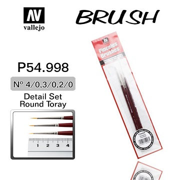 Vallejo Synthetic Brush Set (4/0, 3/0, 2/0)