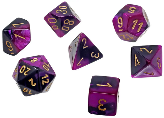 Gemini: 7Pc Black-Purple/Gold Mini